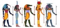 Egyptian ancient symbol.Religion icon.Thoth.Khnum.Isis.Sobek.Nut Royalty Free Stock Photo