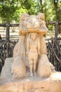 Egyptian animal statue in zoo.