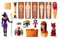 Egyptian attributes of culture and religion set Royalty Free Stock Photo