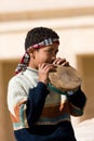 Egyptian boy near Abu Simbel Temple, Egypt Royalty Free Stock Photo