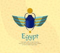 Egyptian bug-beetle with wings. Symbolism of ancient Egypt. Scarabeus beetle. Idol - Scarab bug