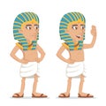 Egyptian character salute hand greeting icon cartoon design vector illustration