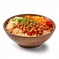 Egyptian Cuisine: Lentils and Rice in a Bowl. Perfect for Recipe Books and Food Blogs.