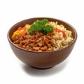 Egyptian Cuisine: Lentils and Rice in a Bowl. Perfect for Recipe Books and Food Blogs.