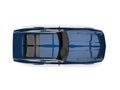 Egyptian dark blue vintage fast car - top down view Royalty Free Stock Photo