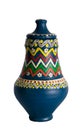 Egyptian decorated colorful pottery vessel (arabic: Kolla) Royalty Free Stock Photo