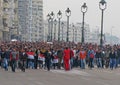 Egyptian demostrators in Alexandria