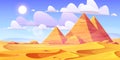 Egyptian desert with ancient pyramids