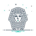 Black mix icon for Egyptian face, pharaoh and giza Royalty Free Stock Photo