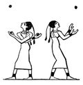 Egyptian Female Ball Games & sport vintage illustration