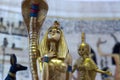 Egyptian figures cleopatra snake anubis and eset Royalty Free Stock Photo