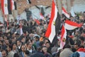 Egyptian flag on the demonstrators on January 25 Royalty Free Stock Photo