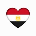 Egyptian flag heart-shaped sign. Vector illustration. Royalty Free Stock Photo