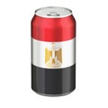 Egyptian flag painted on the drink metallic can. 3D rendering