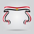 Egyptian flag wavy ribon background. Vector illustration. Royalty Free Stock Photo