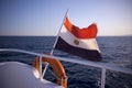 Egyptian flag on the yacht