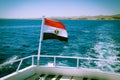 Egyptian flag on the yacht deck Royalty Free Stock Photo