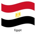 Egyptian flying flag in isolated background Royalty Free Stock Photo