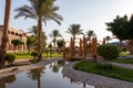 Egyptian garden with palm trees in hotel SUNRISE Mamlouk Palace Resort