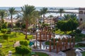 Egyptian garden at the Red Sea in Hurghada, Egypt