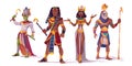 Egyptian god Amun, Osiris, Pharaoh and Cleopatra