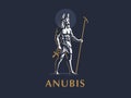 The Egyptian god Anubis. Vector emblem.