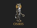 The Egyptian god Osiris. Vector Emblem.
