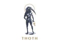 The Egyptian God Thoth. Vector illustration.