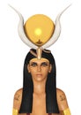 Egyptian goddess Hathor isolated on white background