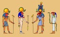 Egyptian gods and goddess Royalty Free Stock Photo