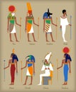 Egyptian gods icons Royalty Free Stock Photo
