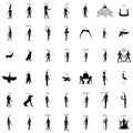 Egyptian gods silhouette set Royalty Free Stock Photo