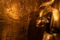 Egyptian Golden Goddess who shelters a box containing human organs, tomb of Pharaoh Tutankhamun. close up