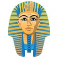 Egyptian Golden Pharaoh Burial Mask, Bold Colors, Isolated Vector Illustration Royalty Free Stock Photo