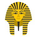 Egyptian golden pharaohs mask icon isolated