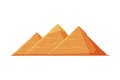 Egyptian Great Pyramids, Symbol of Egypt Flat Style Vector Illustration on White Background