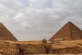 Egyptian Great Sphinx and pyramids of Giza in Cairo, Egypt Royalty Free Stock Photo