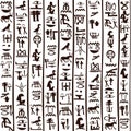 Egyptian hieroglyphics seamless background