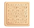 Egyptian hieroglyphics on stone plate ancient script vector illustration on white background web site page and mobile app design Royalty Free Stock Photo
