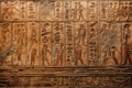 Egyptian hieroglyphs ancient wall art. Generate Ai