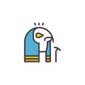 Egyptian Horus filled outline icon