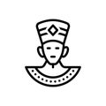 Black line icon for Egyptian, cleopatra and pharaoh