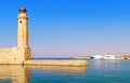 The Egyptian lighthouse at the old Venetian harbor of Rethymno.Crete.Greece