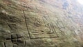 Petroglyphs carved into rocks at Gosford Australia