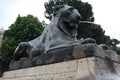 Egyptian lion fountain statue at the foot of Capitoline Hill, Rome, Italy