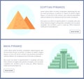 Egyptian and Maya Pyramids Vector Illustration