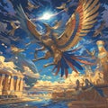 Egyptian Mythology Artwork: Ra and the Sun Birds