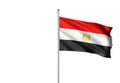 Egypt national flag waving isolated white background realistic 3d illustration Royalty Free Stock Photo