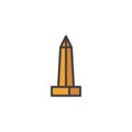 Egyptian Obelisk filled outline icon