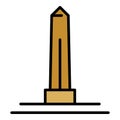 Egyptian obelisk icon color outline vector